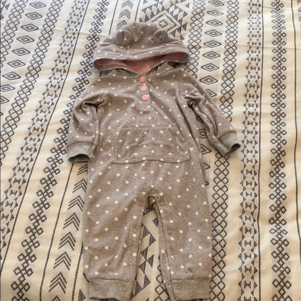 Carters fleece suit with hood